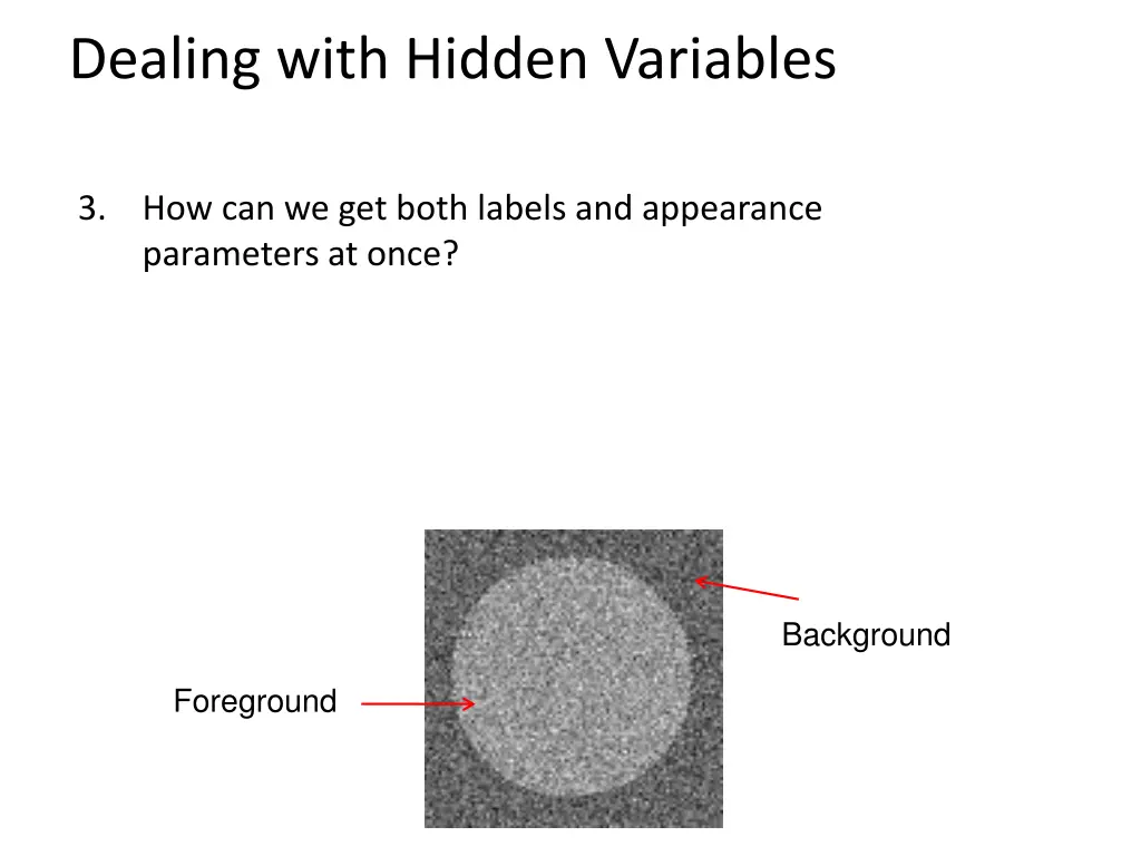 dealing with hidden variables