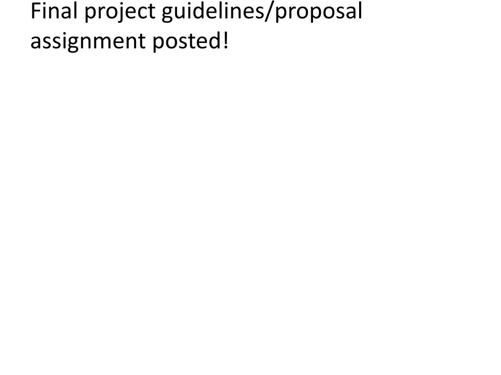 final project guidelines proposal assignment