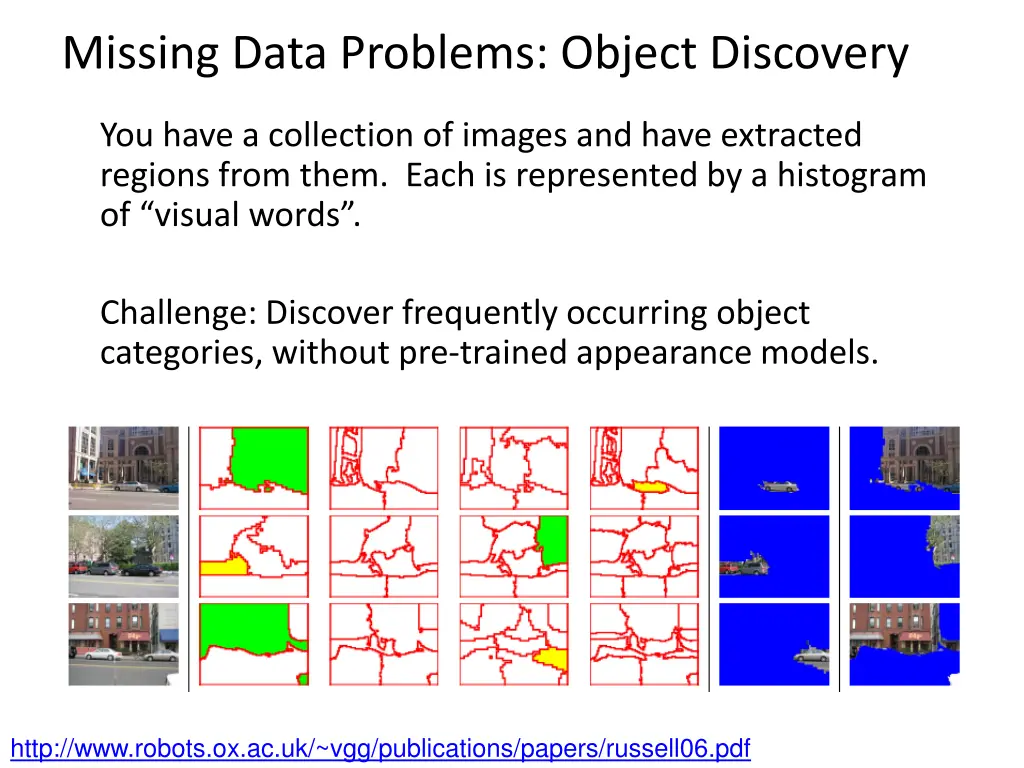 missing data problems object discovery