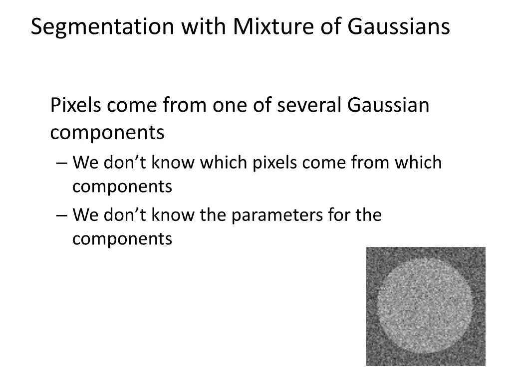 segmentation with mixture of gaussians