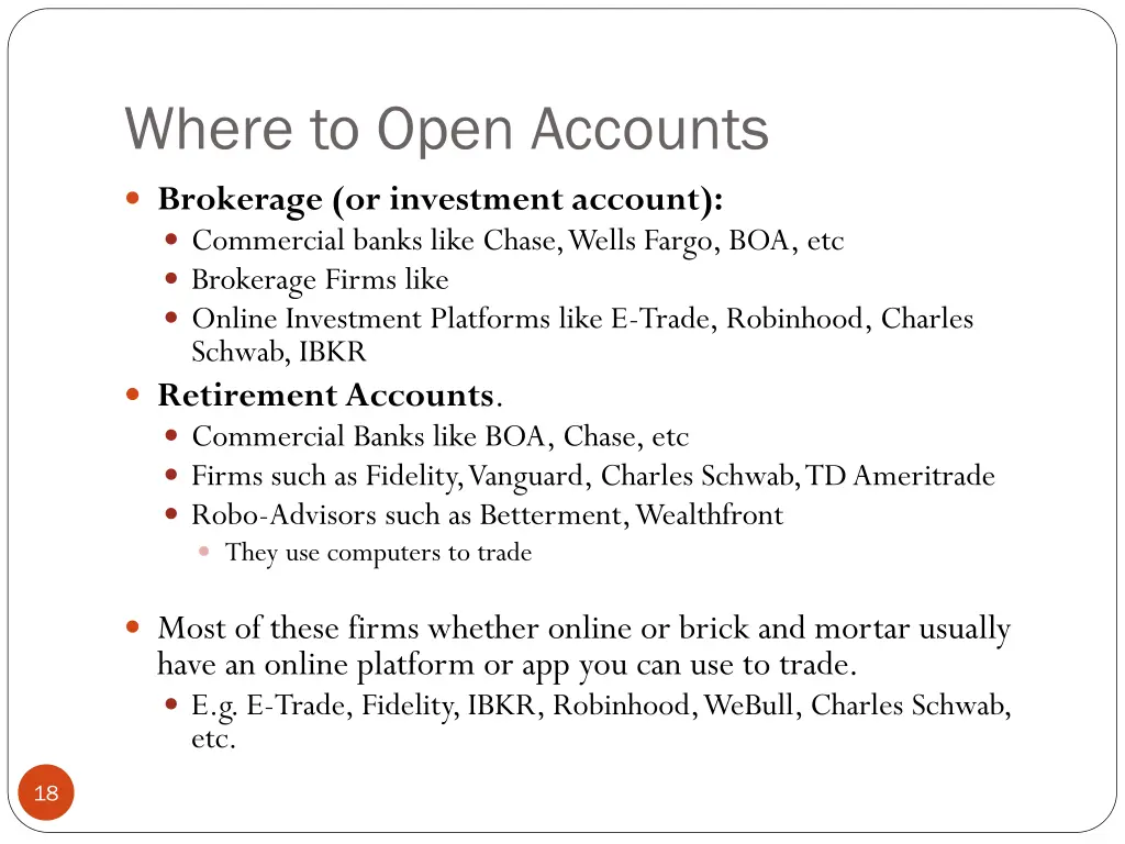 where to open accounts