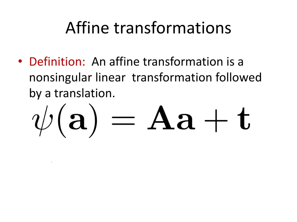 affine transformations
