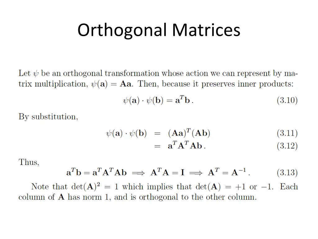 orthogonal matrices