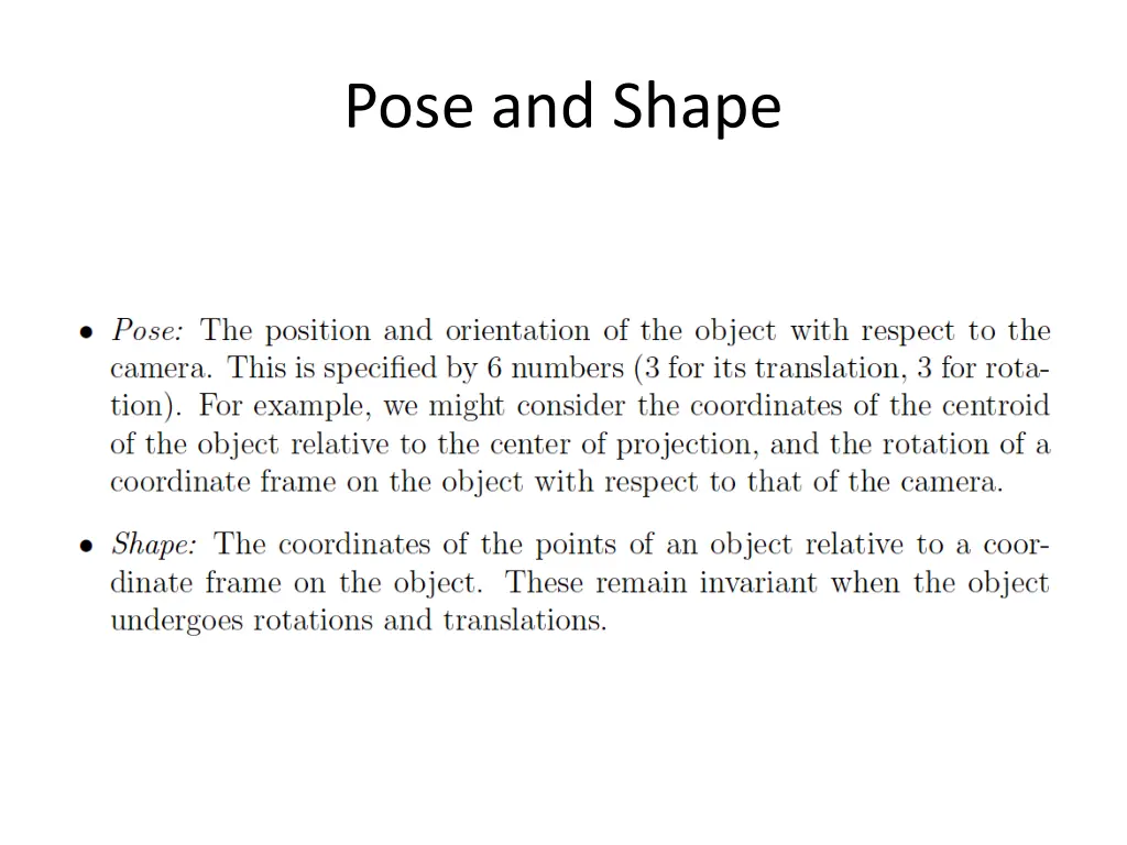 pose and shape
