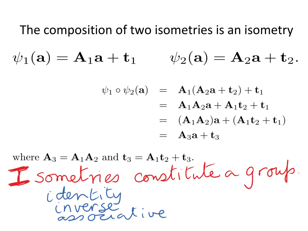 the composition of two isometries is an isometry