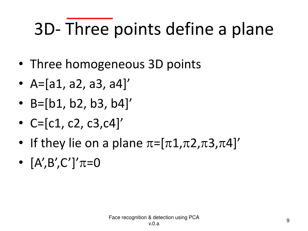 3d three points define a plane