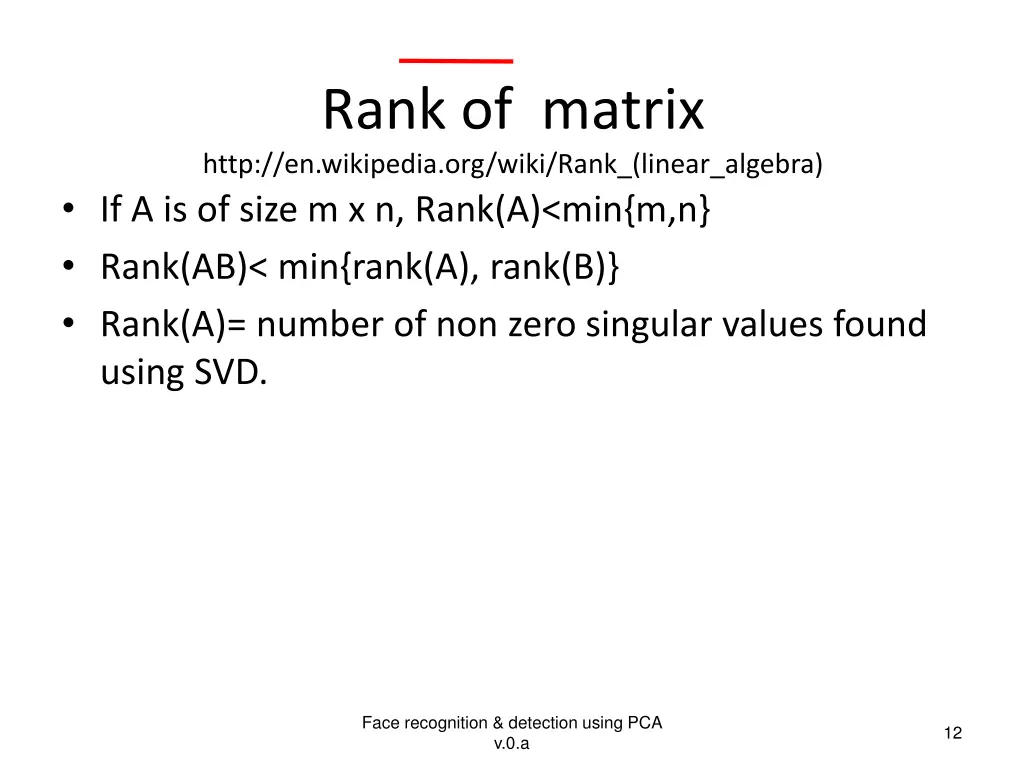 rank of matrix http en wikipedia org wiki rank