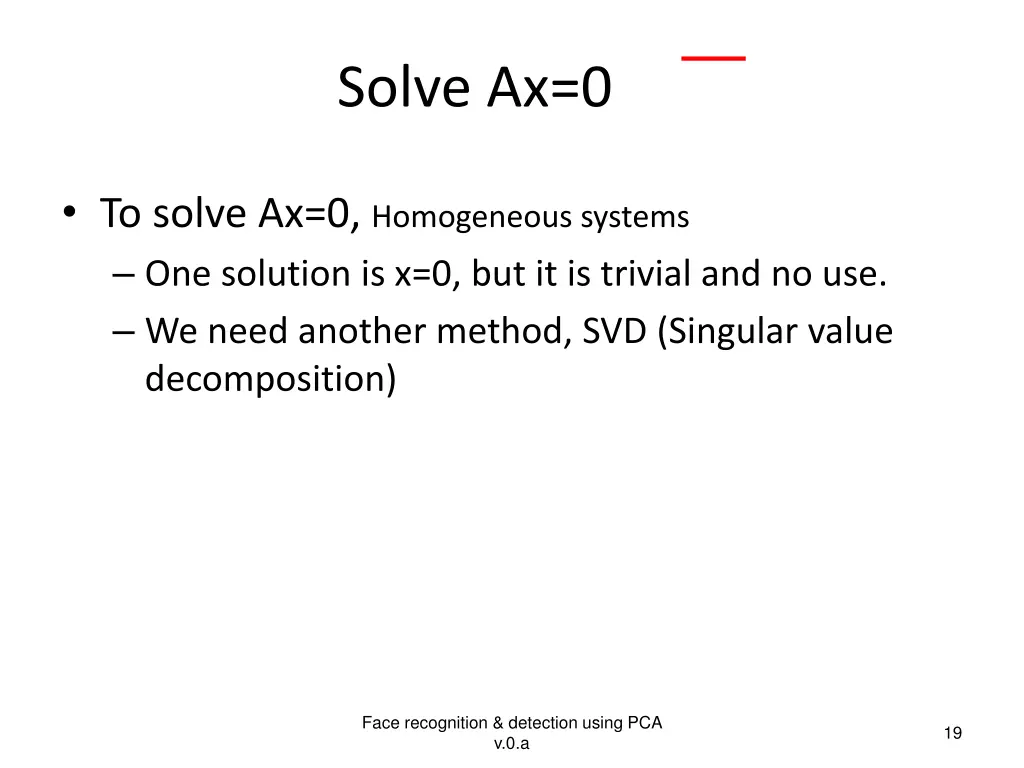 solve ax 0