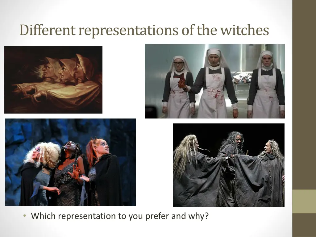 different representations of the witches