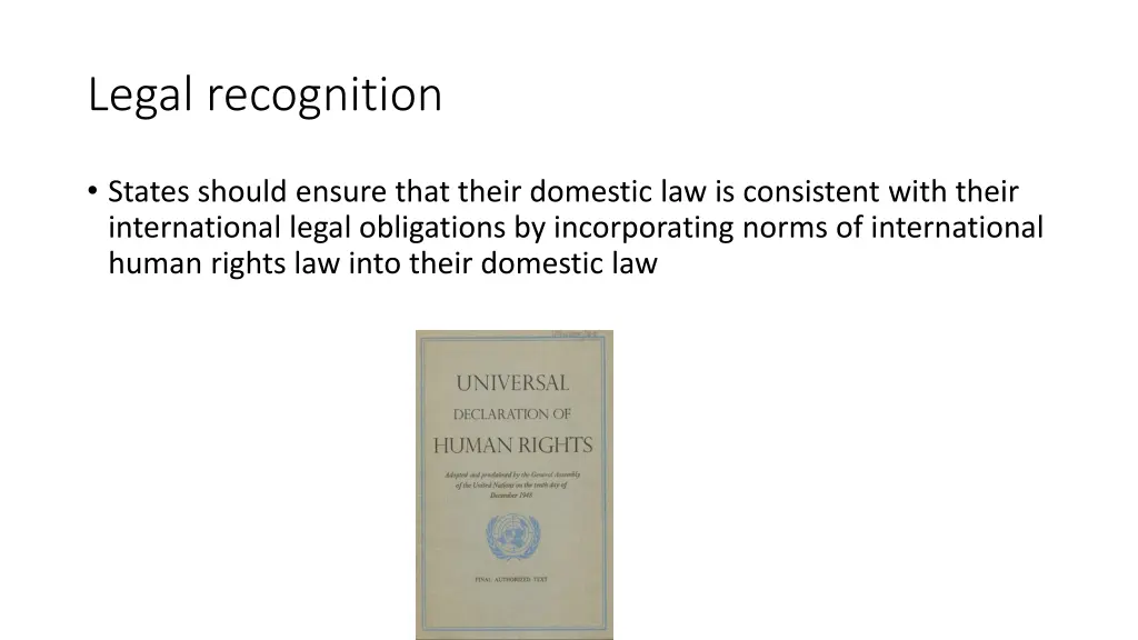 legal recognition