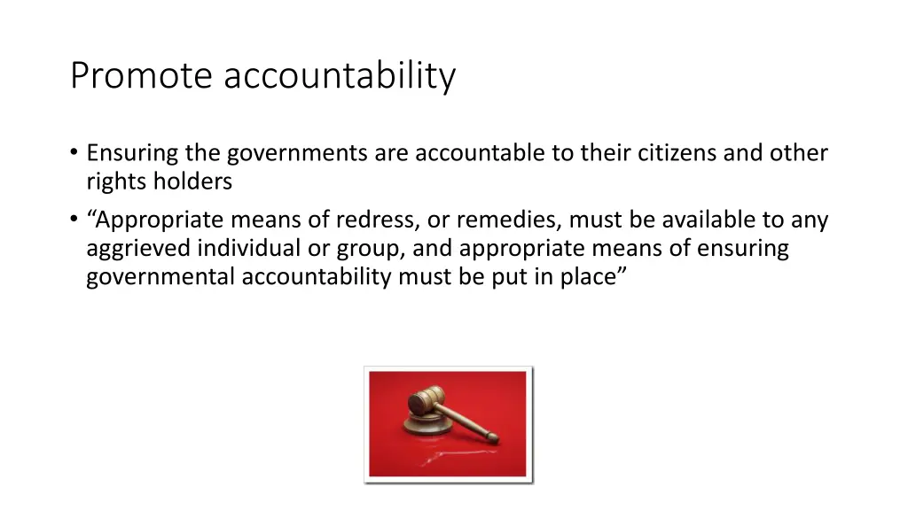 promote accountability