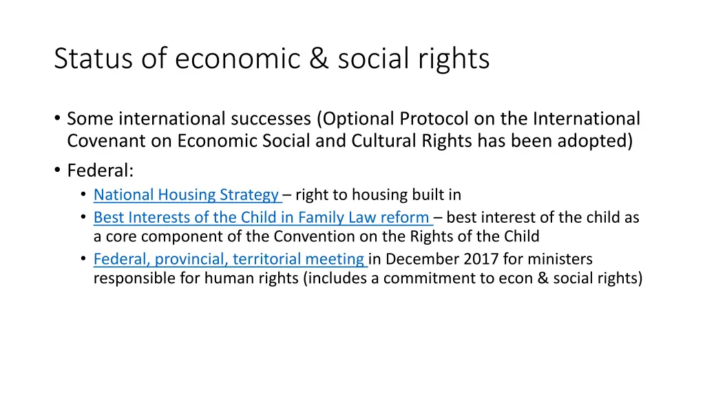 status of economic social rights