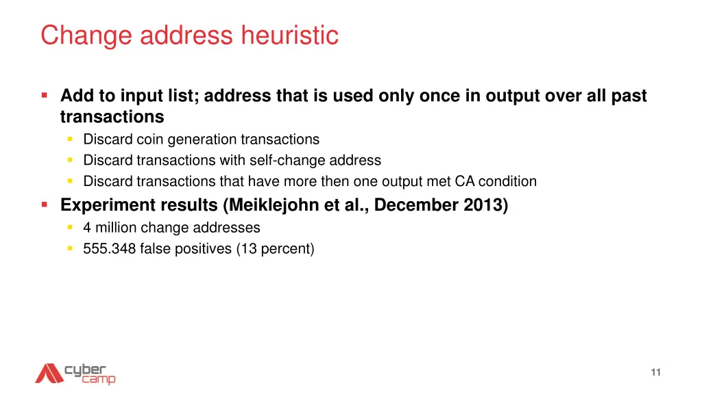 change address heuristic