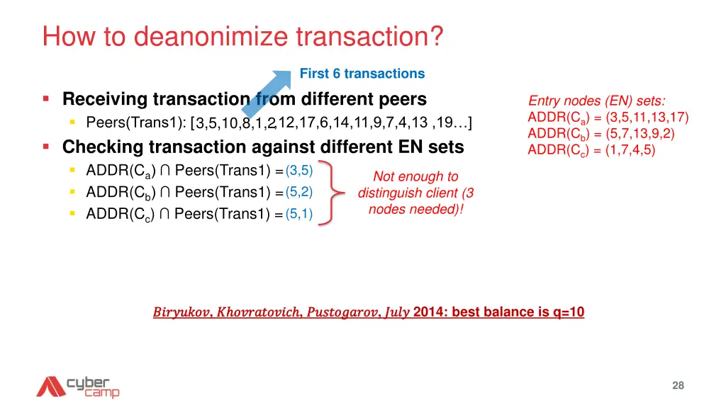 how to deanonimize transaction 1
