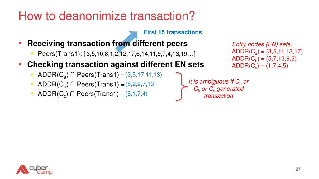 how to deanonimize transaction