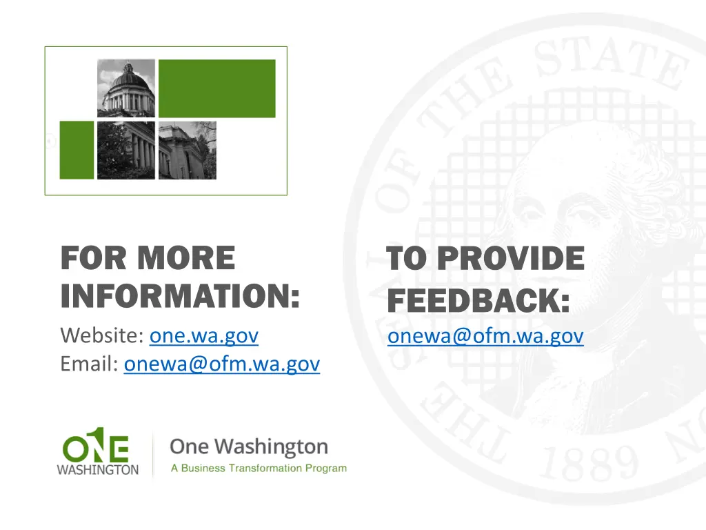 for more information website one wa gov email