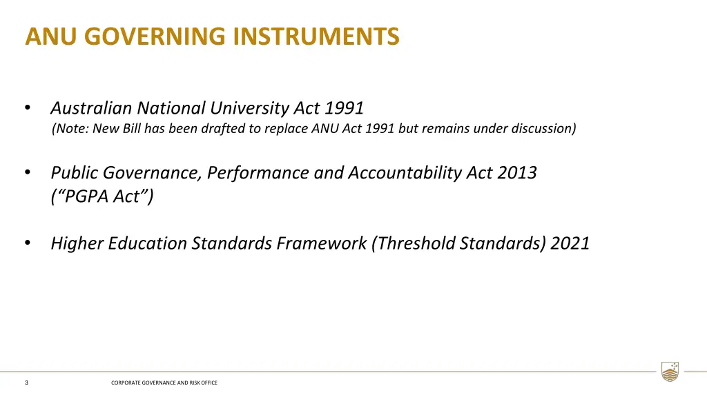 anu governing instruments