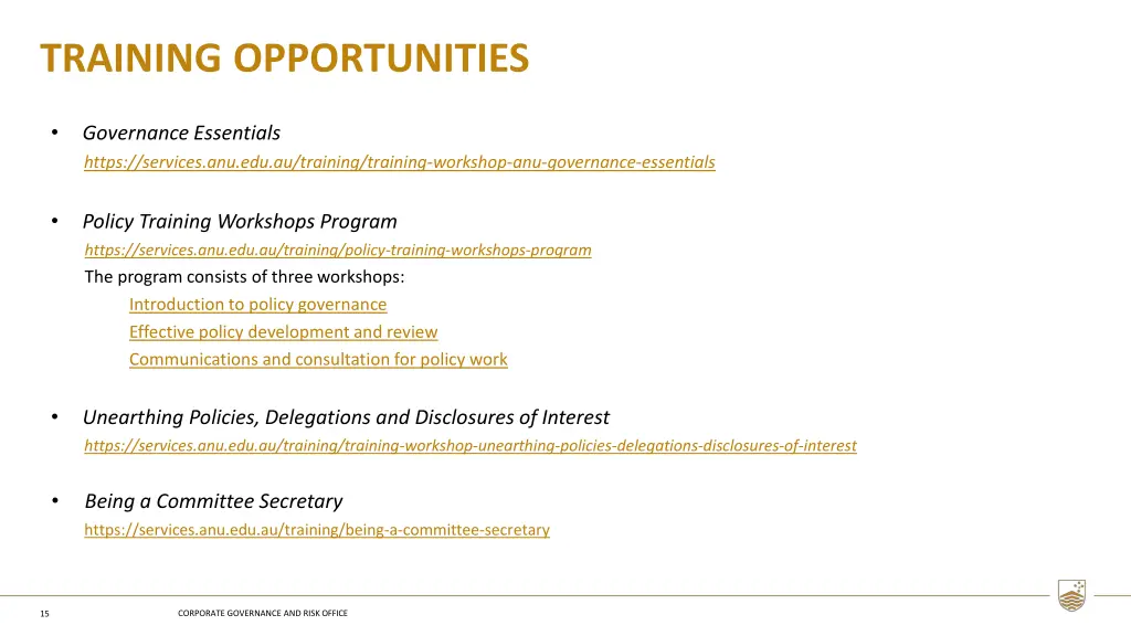 training opportunities