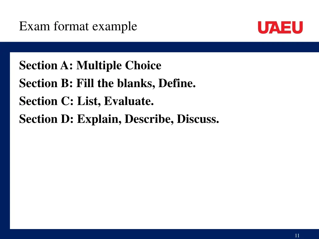 exam format example