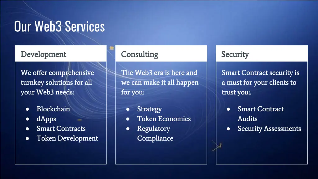 our web3 services