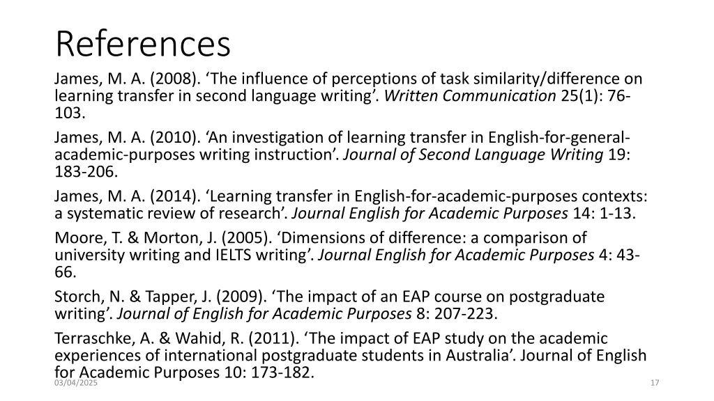 references james m a 2008 the influence