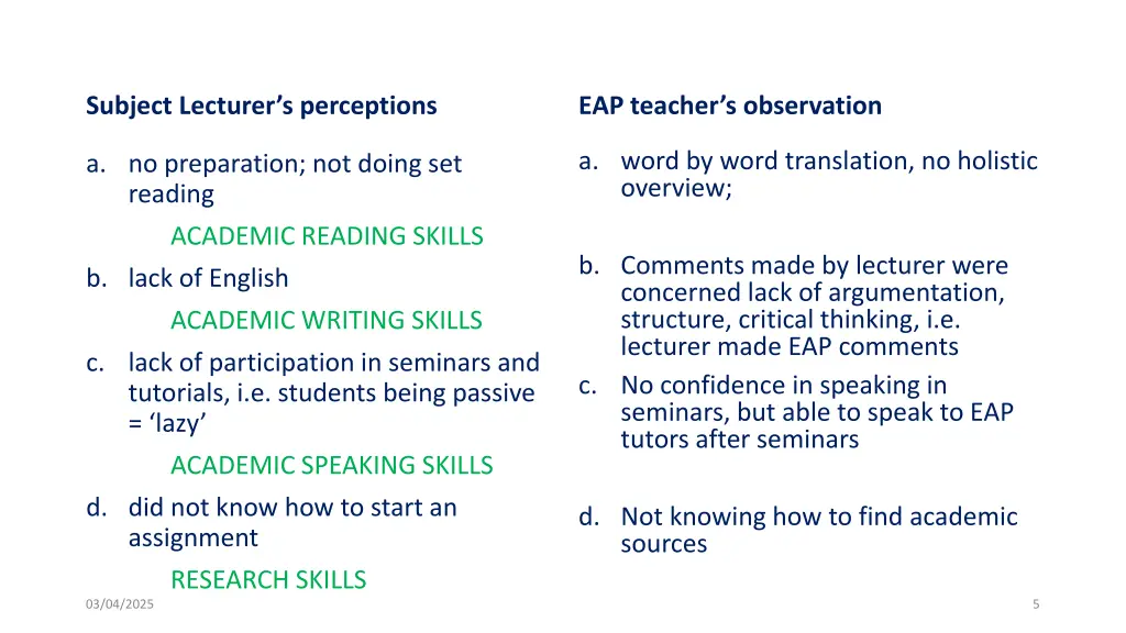subject lecturer s perceptions 1
