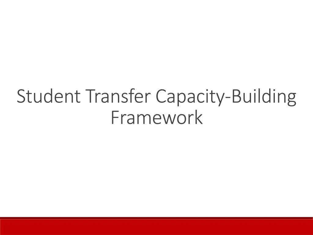 student transfer capacity building framework