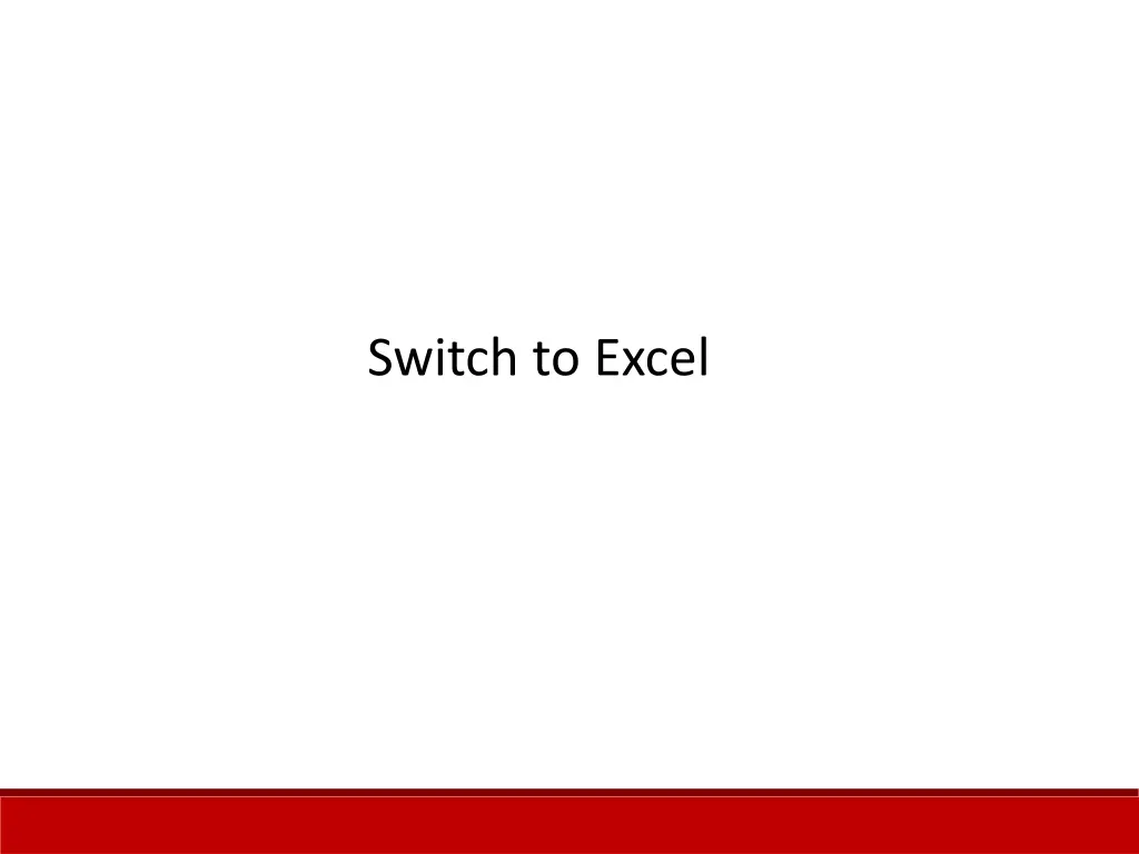 switch to excel