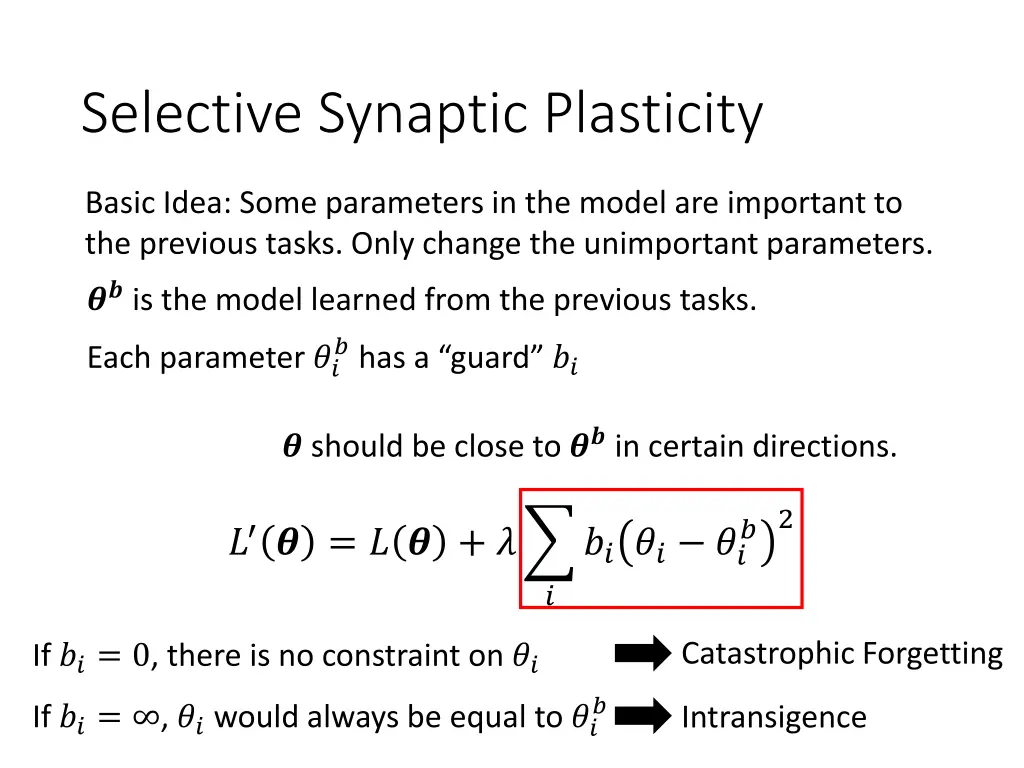 selective synaptic plasticity 1