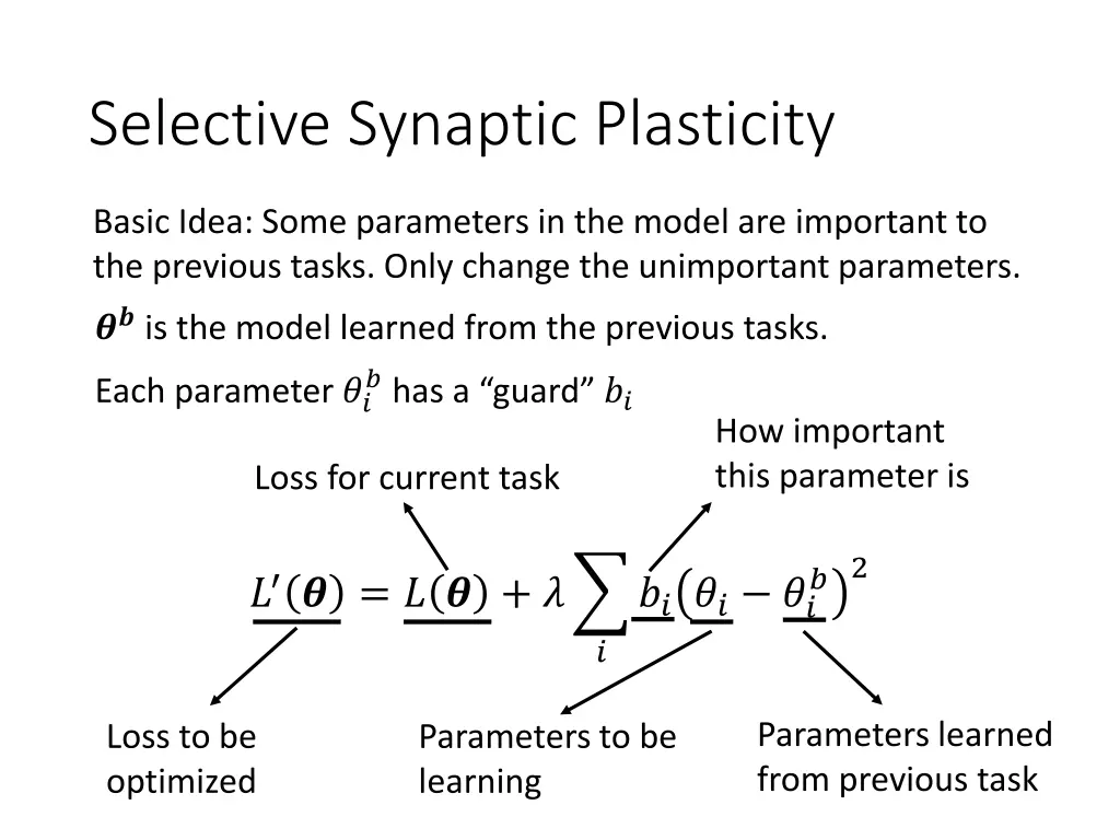 selective synaptic plasticity