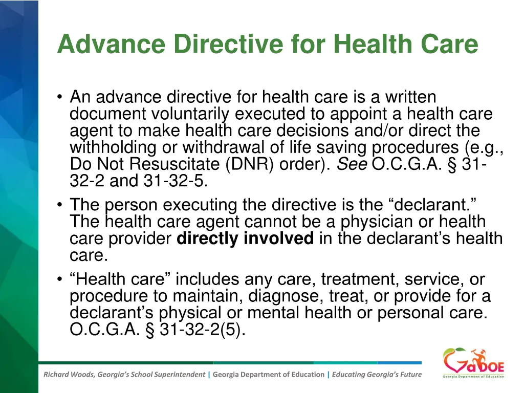 advance directive for health care 1 an advance