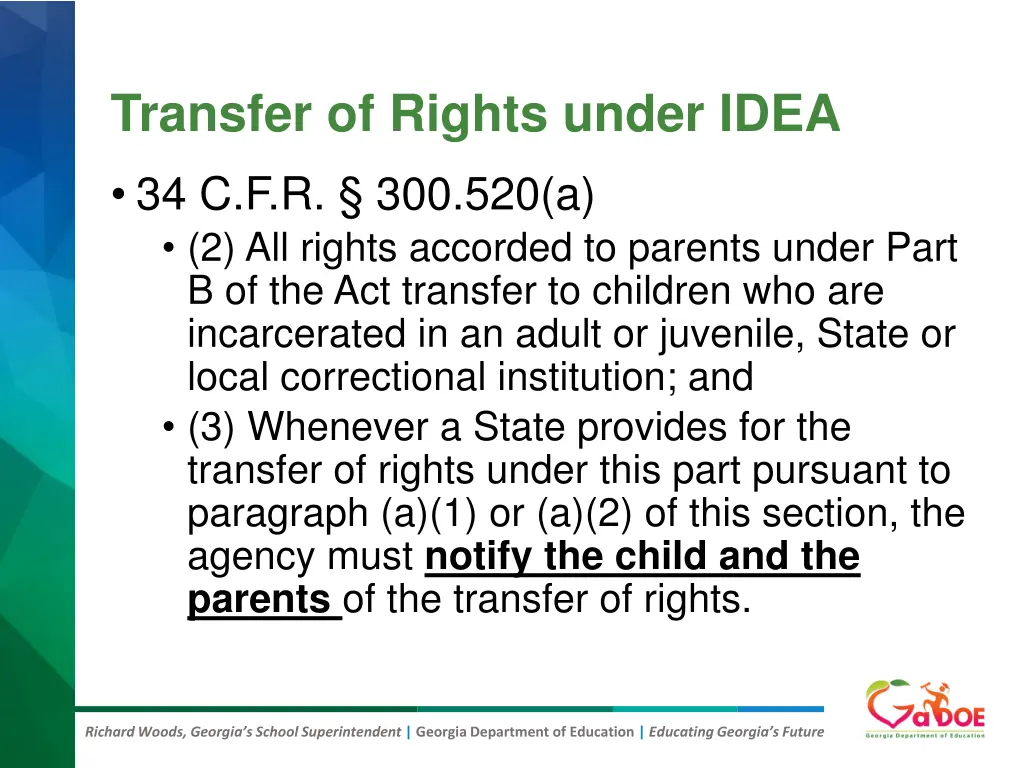 transfer of rights under idea 2