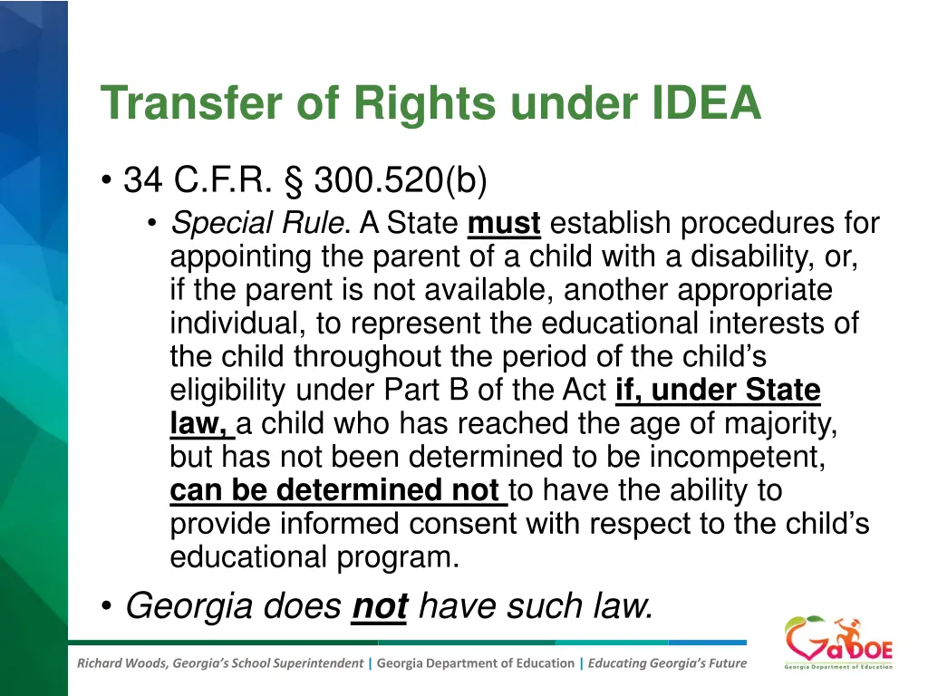 transfer of rights under idea 3