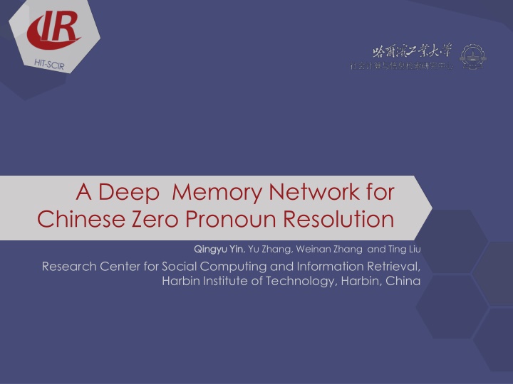 a deep memory network for chinese zero pronoun