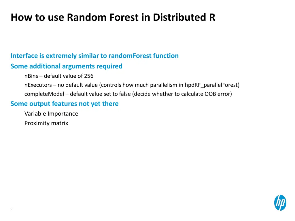how to use random forest in distributed r