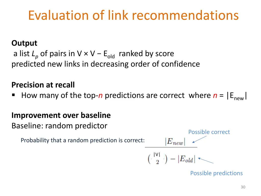 evaluation of link recommendations