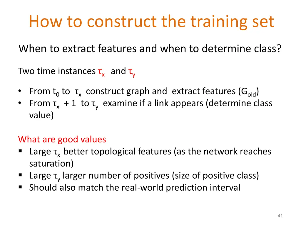 how to construct the training set
