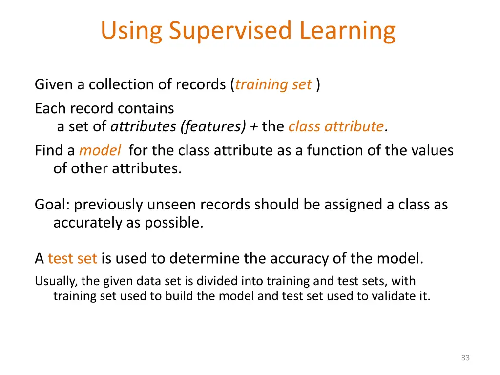 using supervised learning