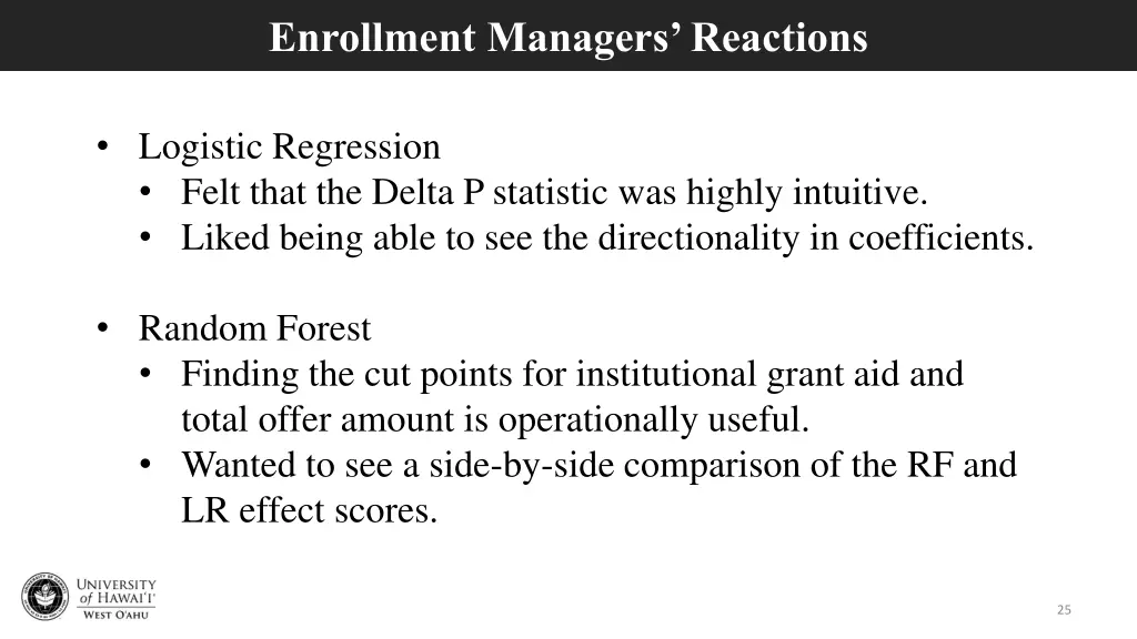 enrollment managers reactions
