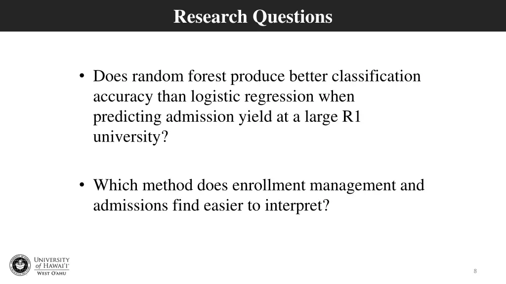 research questions
