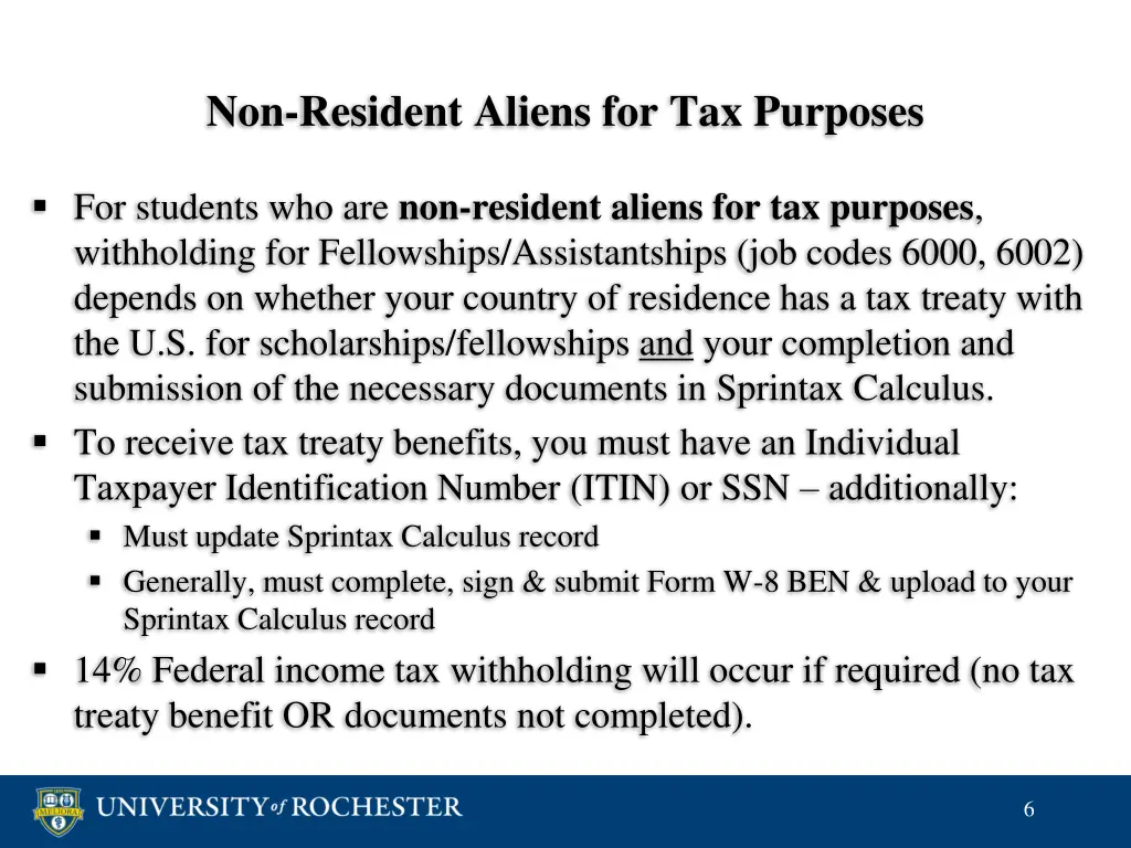 non resident aliens for tax purposes