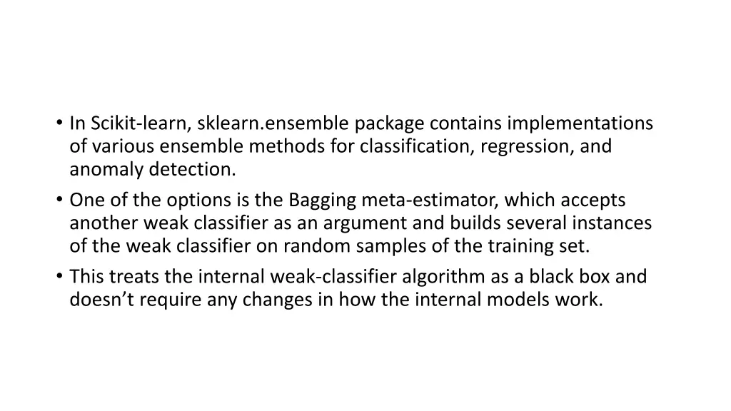 in scikit learn sklearn ensemble package contains