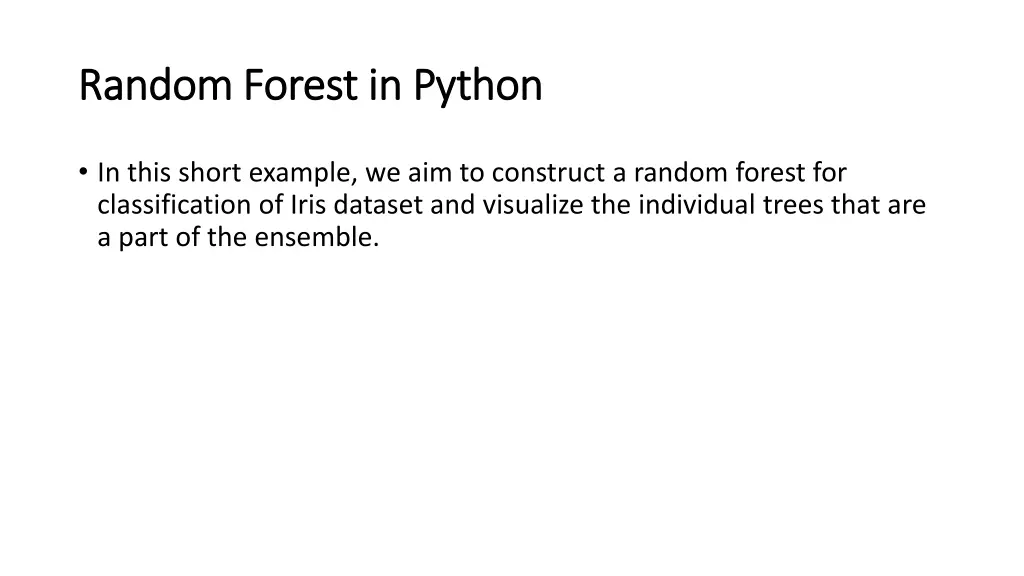 random forest in python random forest in python