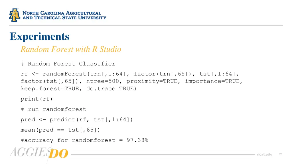 experiments random forest with r studio