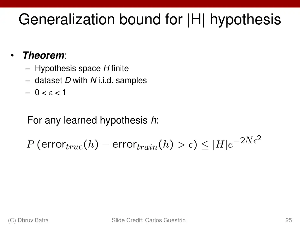 generalization bound for h hypothesis