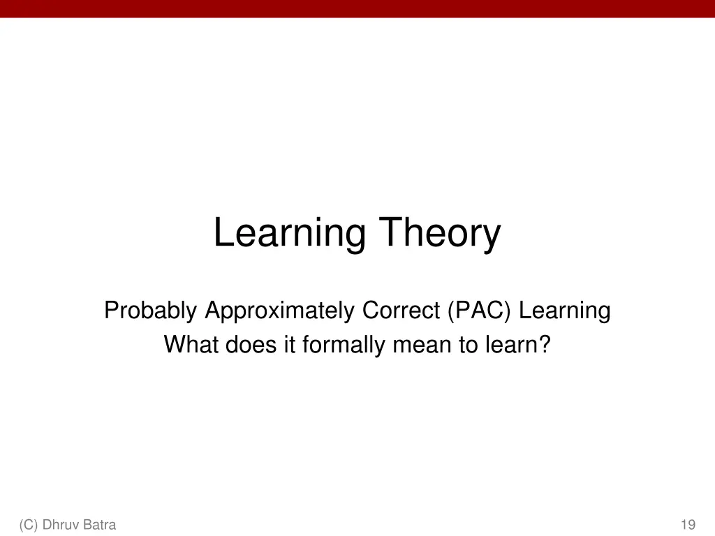 learning theory