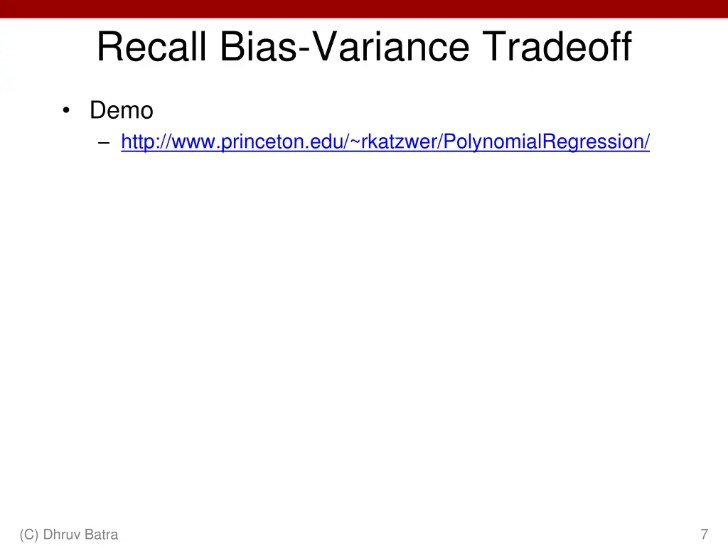 recall bias variance tradeoff