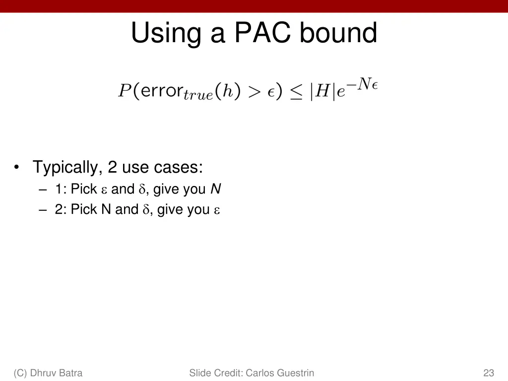 using a pac bound