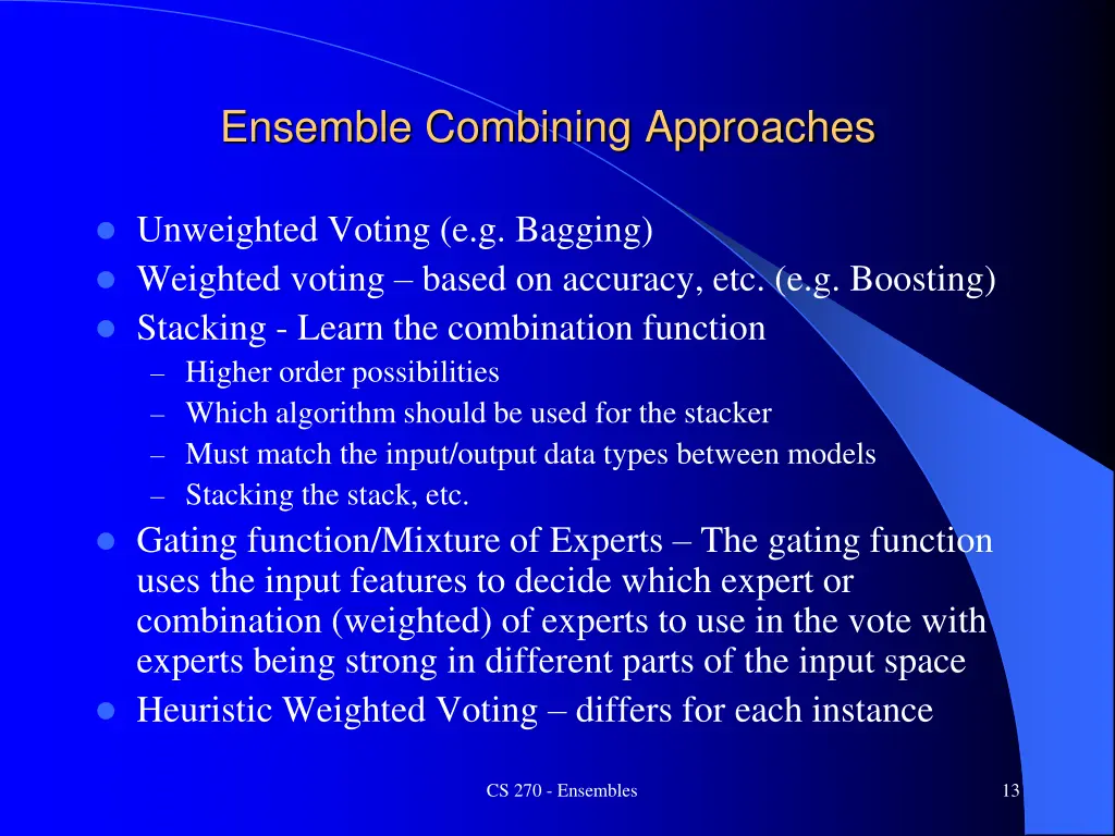 ensemble combining approaches