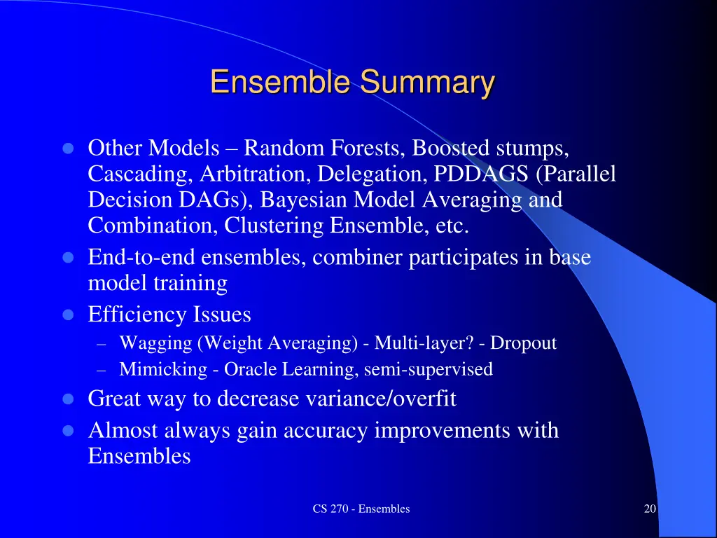 ensemble summary